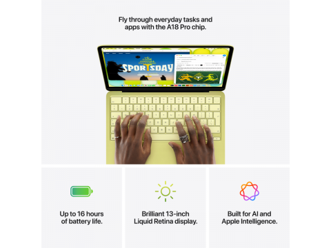 13-inch MacBook Neo: Apple A18 Pro chip with 6-core CPU and 5-core GPU, 8GB, 512GB SSD, Touch ID - Blush,Model A3404