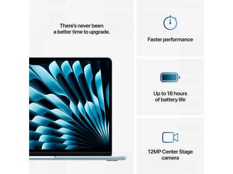13-inch MacBook Air: Apple M4 chip with 10-core CPU and 10-core GPU, 16GB, 512GB SSD - Sky Blue,Model A3240