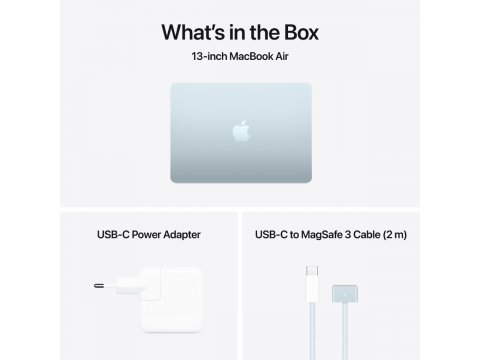 13-inch MacBook Air: Apple M4 chip with 10-core CPU and 10-core GPU, 16GB, 512GB SSD - Sky Blue,Model A3240