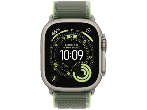 49mm Green/Neon Trail Loop - M/L - Natural Titanium Finish
