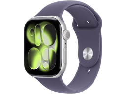 Apple Watch Series 11 GPS 46mm Silver Aluminium Case with Purple Fog Sport Band - M/L,Model A3333