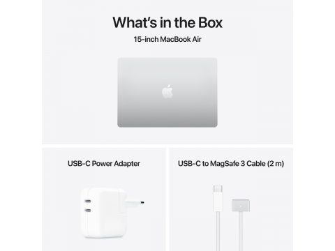 15-inch MacBook Air: Apple M5 chip with 10-core CPU and 10-core GPU, 24GB, 1TB SSD - Silver,Model A3448