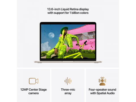 13-inch MacBook Air: Apple M5 chip with 10-core CPU and 10-core GPU, 24GB, 1TB SSD - Starlight,Model A3449