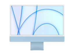 24-inch iMac with Retina 4.5K display: Apple M1 chip with 8-core CPU and 7-core GPU, 256GB - Blue, Model A2439