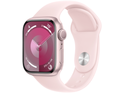 Apple Watch Series 9 GPS 41mm Pink Aluminium Case with Light Pink Sport Band - S/M,Model A2978