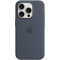 iPhone 15 Pro Silicone Case with MagSafe - Storm Blue,Model A3125