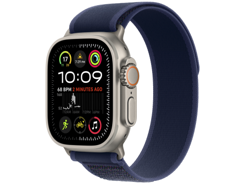 49mm Blue Trail Loop - M/L - Natural Titanium Finish