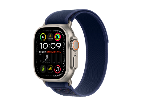 49mm Blue Trail Loop - M/L - Natural Titanium Finish