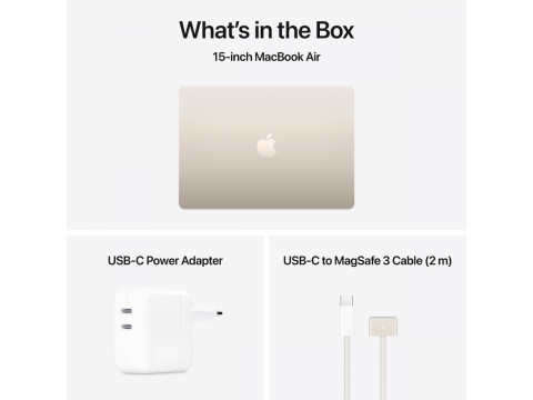 Ноутбук Apple MacBook Air 15" M4, 16GB, 512GB SSD, Wi-Fi 6, Starlight