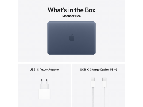 13-inch MacBook Neo: Apple A18 Pro chip with 6-core CPU and 5-core GPU, 8GB, 256GB SSD - Indigo,Model A3404
