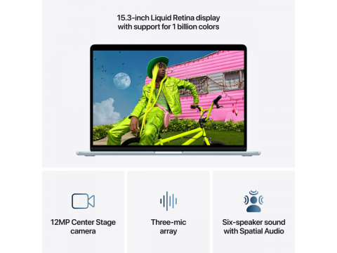 15-inch MacBook Air: Apple M5 chip with 10-core CPU and 10-core GPU, 16GB, 1TB SSD - Sky Blue,Model A3448