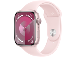 Apple Watch Series 9 GPS 45mm Pink Aluminium Case with Light Pink Sport Band - S/M,Model A2980