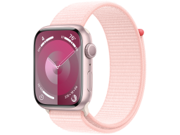 Apple Watch Series 9 GPS 45mm Pink Aluminium Case with Light Pink Sport Loop,Model A2980