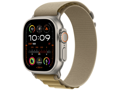 49mm Tan Alpine Loop - Small - Natural Titanium Finish
