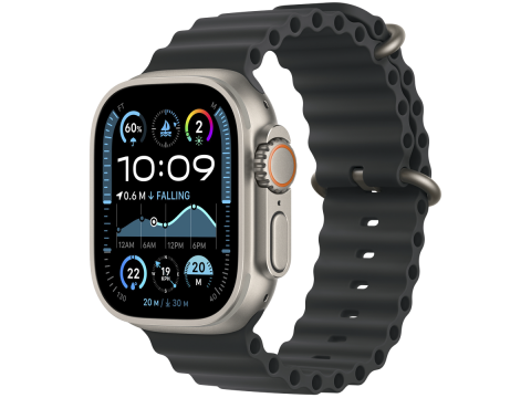 49mm Black Ocean Band Extension - Natural Titanium Finish