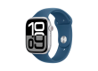 Apple Watch Series 10 GPS 46mm Silver Aluminium Case with Denim Sport Band - M/L,Model A2999