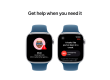 Apple Watch Series 10 GPS 46mm Silver Aluminium Case with Denim Sport Band - M/L,Model A2999