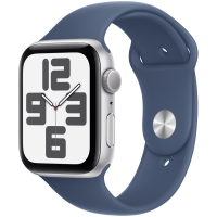 Apple Watch SE 2024 GPS 40mm Silver Aluminium Case with Denim Sport Band - S/M,Model A2722