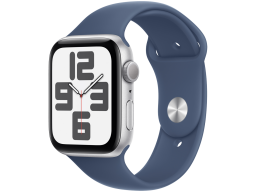 Apple Watch SE 2024 GPS 40mm Silver Aluminium Case with Denim Sport Band - S/M,Model A2722