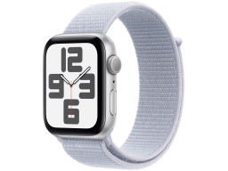 Apple Watch SE 2024 GPS 40mm Silver Aluminium Case with Blue Cloud Sport Loop,Model A2722