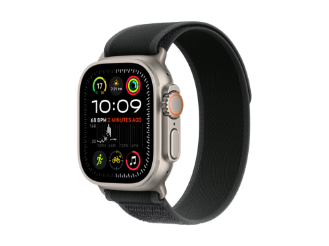 49mm Black Trail Loop - S/M - Natural Titanium Finish