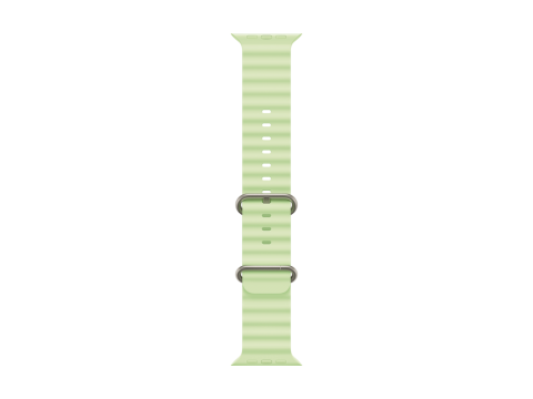 49mm Neon Green Ocean Band - Natural Titanium Finish