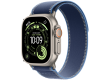 Apple Watch Ultra 3 GPS + Cellular 49mm Natural Titanium Case with Blue/Bright Blue Trail Loop - M/L,Model A3281
