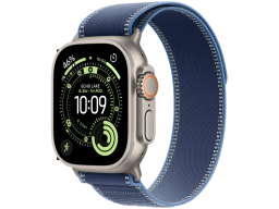 Apple Watch Ultra 3 GPS + Cellular 49mm Natural Titanium Case with Blue/Bright Blue Trail Loop - M/L,Model A3281