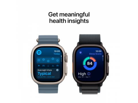 Apple Watch Ultra 3 GPS + Cellular 49mm Natural Titanium Case with Blue/Bright Blue Trail Loop - M/L,Model A3281