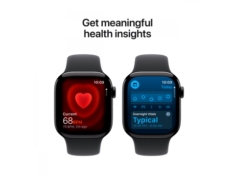 Apple Watch Series 11 GPS 42mm Jet Black Aluminium Case with Black Sport Band - S/M,Model A3331