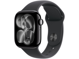 Apple Watch Series 11 GPS 42mm Jet Black Aluminium Case with Black Sport Band - S/M,Model A3331