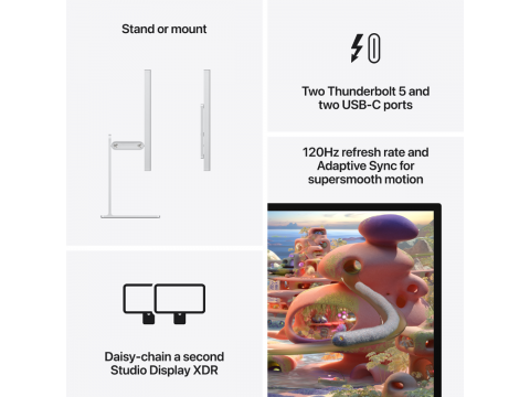 Studio Display XDR - Standard glass - Tilt- and height-adjustable stand,Model A3348