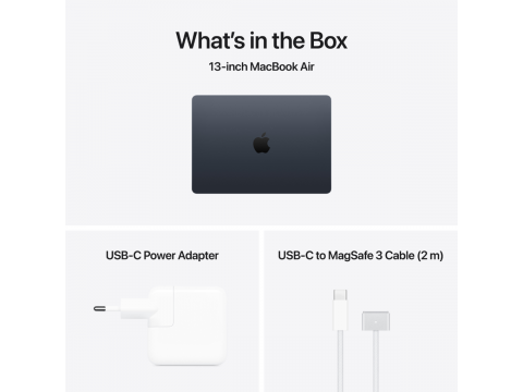 13-inch MacBook Air: Apple M5 chip with 10-core CPU and 8-core GPU, 16GB, 512GB SSD - Midnight,Model A3449