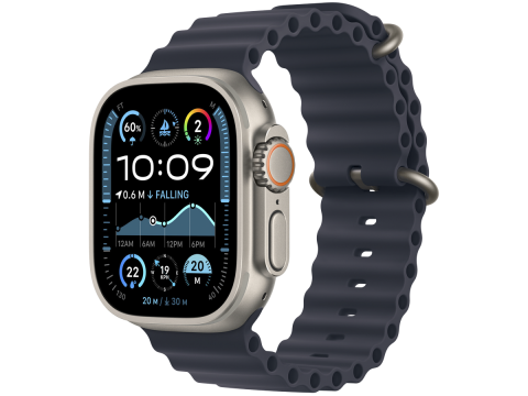 49mm Navy Ocean Band Extension - Natural Titanium Finish
