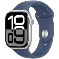 Apple Watch Series 10 GPS 42mm Silver Aluminium Case with Denim Sport Band - S/M,Model A2997