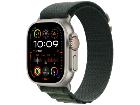 49mm Dark Green Alpine Loop - Medium - Natural Titanium Finish