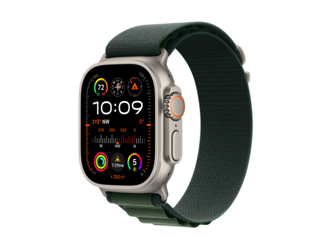 49mm Dark Green Alpine Loop - Medium - Natural Titanium Finish