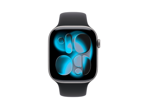 Apple Watch Series 11 GPS 46mm Space Grey Aluminium Case with Black Sport Band - M/L,Model A3333