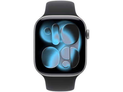 Apple Watch Series 11 GPS 46mm Space Grey Aluminium Case with Black Sport Band - M/L,Model A3333