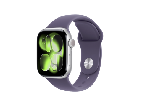 Apple Watch Series 11 GPS 42mm Silver Aluminium Case with Purple Fog Sport Band - S/M,Model A3331