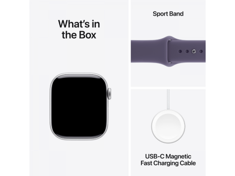 Apple Watch Series 11 GPS 42mm Silver Aluminium Case with Purple Fog Sport Band - S/M,Model A3331