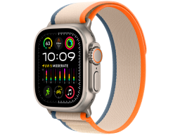 Apple Watch Ultra 2 GPS + Cellular, 49mm Titanium Case with Orange/Beige Trail Loop - S/M,Model A2986