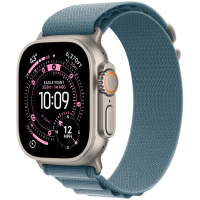 Apple Watch Ultra 3 GPS + Cellular 49mm Natural Titanium Case with Light Blue Alpine Loop - Small,Model A3281
