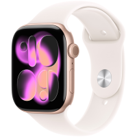 Apple Watch Series 11 GPS 46mm Rose Gold Aluminium Case with Light Blush Sport Band - S/M,Model A3333