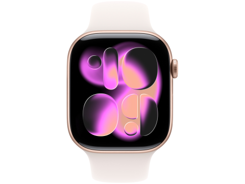 Apple Watch Series 11 GPS 46mm Rose Gold Aluminium Case with Light Blush Sport Band - S/M,Model A3333