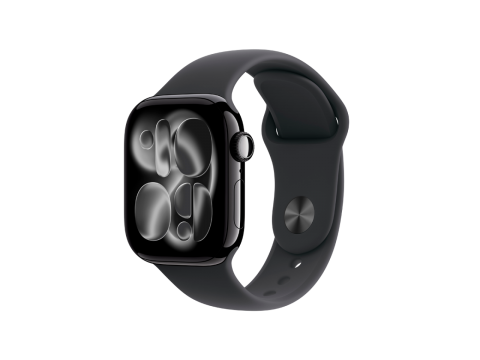 Apple Watch Series 11 GPS 42mm Jet Black Aluminium Case with Black Sport Band - M/L,Model A3331