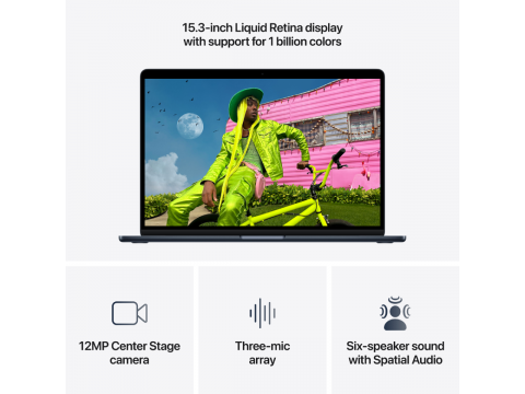 15-inch MacBook Air: Apple M5 chip with 10-core CPU and 10-core GPU, 16GB, 512GB SSD - Midnight,Model A3448