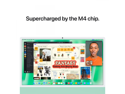 24-inch iMac with Retina 4.5K display: Apple M4 chip with 10‑core CPU and 10‑core GPU, 24GB, 512GB SSD - Green,Model A3137