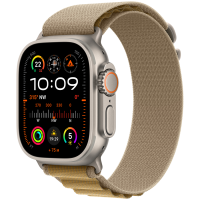 Apple Watch Ultra 2 2024 GPS + Cellular 49mm Natural Titanium Case with Tan Alpine Loop - Large,Model A2986