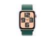 Apple Watch SE 2024 GPS 40mm Starlight Aluminium Case with Lake Green Sport Loop,Model A2722